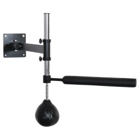 Wall Mount Reflex Boxing Trainer with 360Â° Rotating Rapid Boxing Bar Punching Ball Black Home Gym Equipment