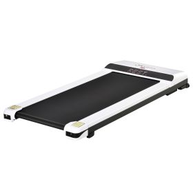 Walking Treadmill Pad with LED Monitor Remote Control Jogging Machine White