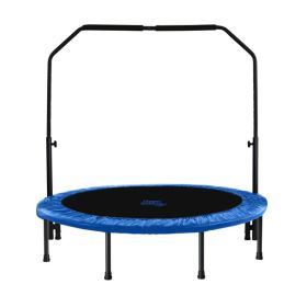 40"/48" Mini Trampoline with Adjustable Handbar â€“ Round Foldable Rebounder Fitness Trampoline for Kids & Adults