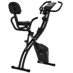 Exercise Bike Folding Upright Recumbent Stationary Cycling w/ Resistance Band