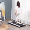 Walking Treadmill Pad with LED Monitor Remote Control Jogging Machine White