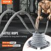 VEVOR Battle Rope, 1.5 Inch Diameter 30Ft Length Polyester Exercise Rope, Battle Exercise Equipment with Protect Sleeve & Anchor