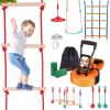 VEVOR Ninja Warrior Obstacle Course for Kids, 2 x 50 ft Weatherproof Slacklines, 500lbs Weight Capacity Monkey Line, Outdoor Playset Equipment