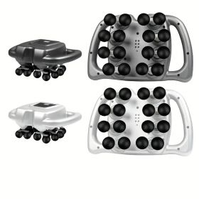 High-Power Fascia Massage Gun with 6 Interchangeable Heads - Adjustable 16-Level Intensity for Athletes & Pain Relief (Color: Grey)