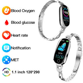 2025 New Health Guardian Smart Watch 1.1" HD - Answer/Call & Blood Oxygen/BP Monitor, IP67 Showerproof Fitness Tracker (Color: silver)